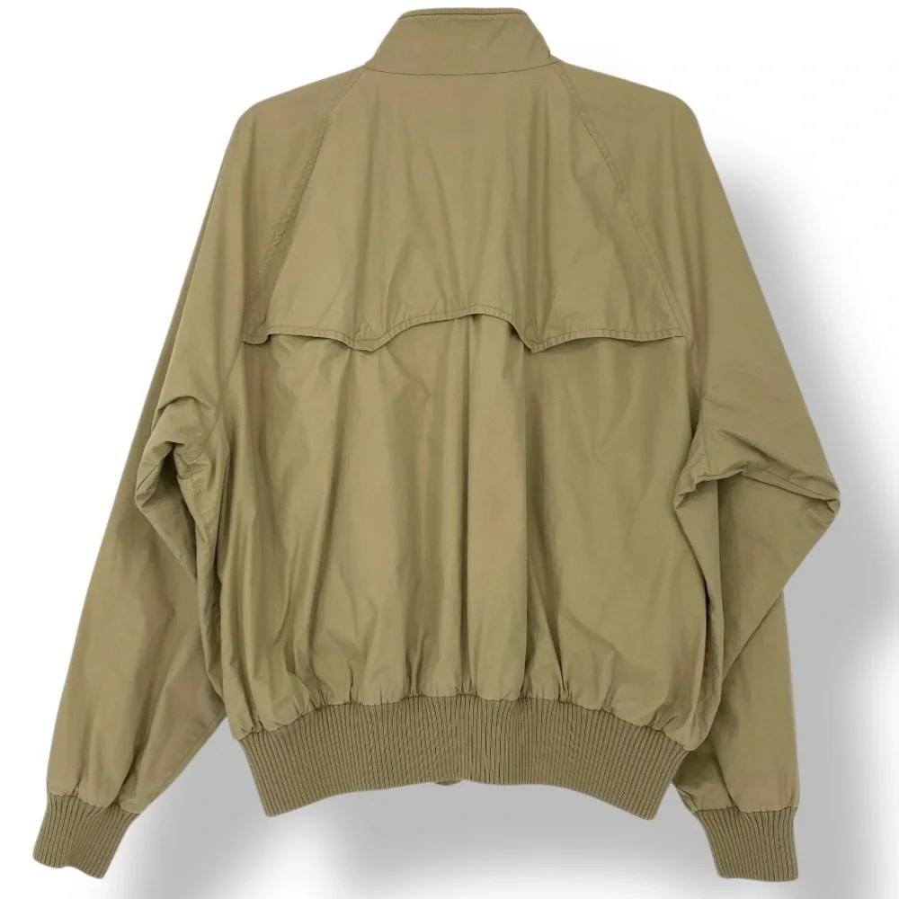 Vtg Polo Ralph Lauren Bomber Plaid Lining Men's Tan Khaki Jacket Sz XL